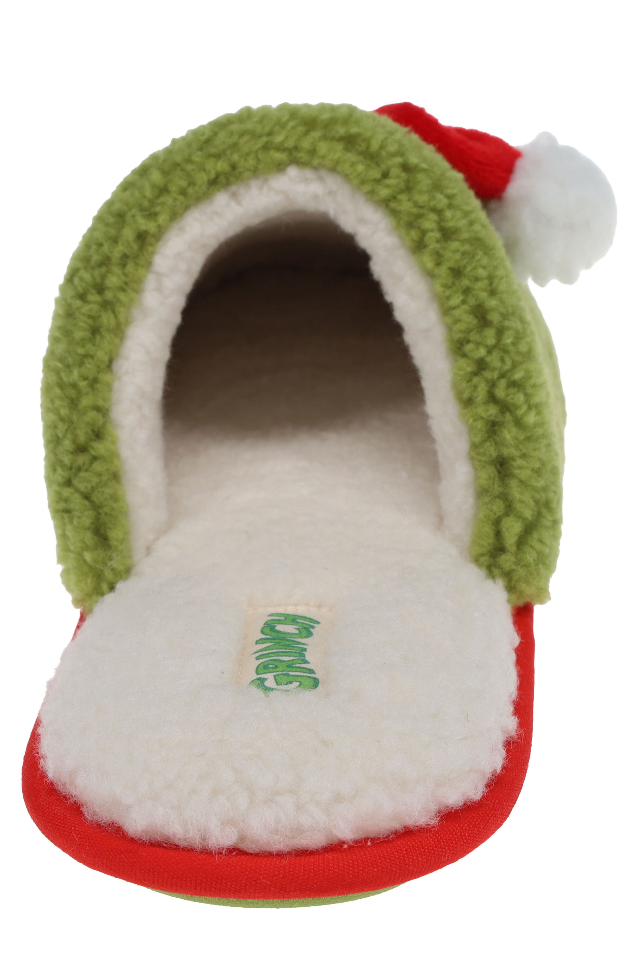 SG Footwear The Grinch Faux Shearling & Faux Fur Scuff Slipper, Alternate, color, 