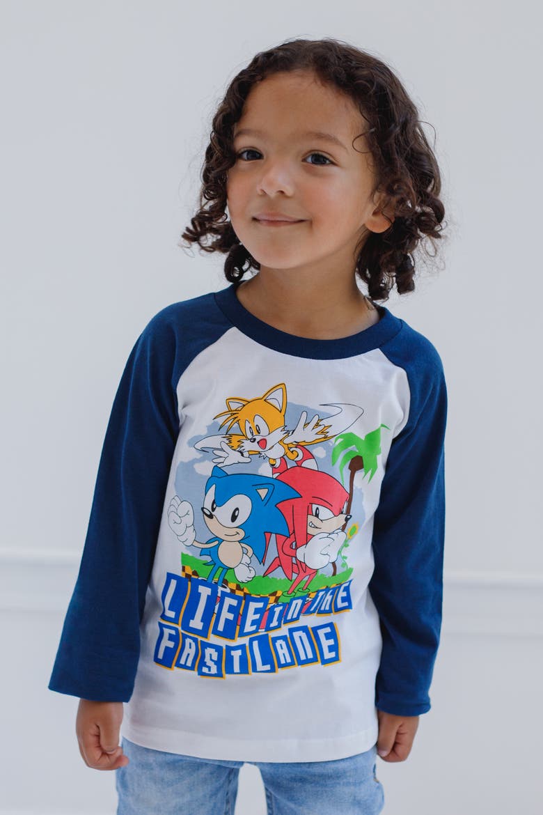 Sonic the Hedgehog 2-Piece Long Sleeve T-Shirts, Alternate, color, Navy Blue Sonic