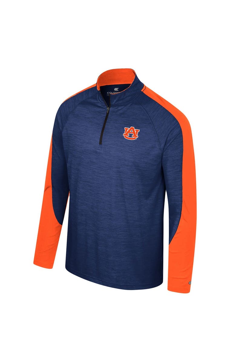 COLOSSEUM Men's Colosseum Navy Auburn Tigers Langmore Raglan Quarter-Zip Top, Alternate, color, Navy