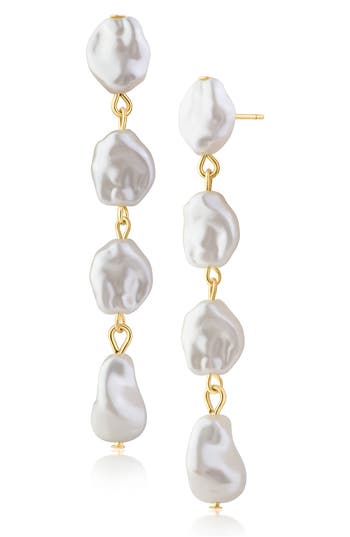 Jardin Baroque Faux Pearl Linear Drop Earrings