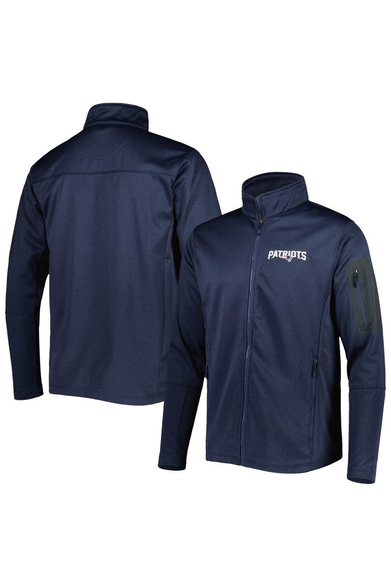 Men's Dunbrooke Heather Navy New England Patriots Freestyle Coated Tech Fleece Full-Zip Jacket, Alternate, color, Heather Navy