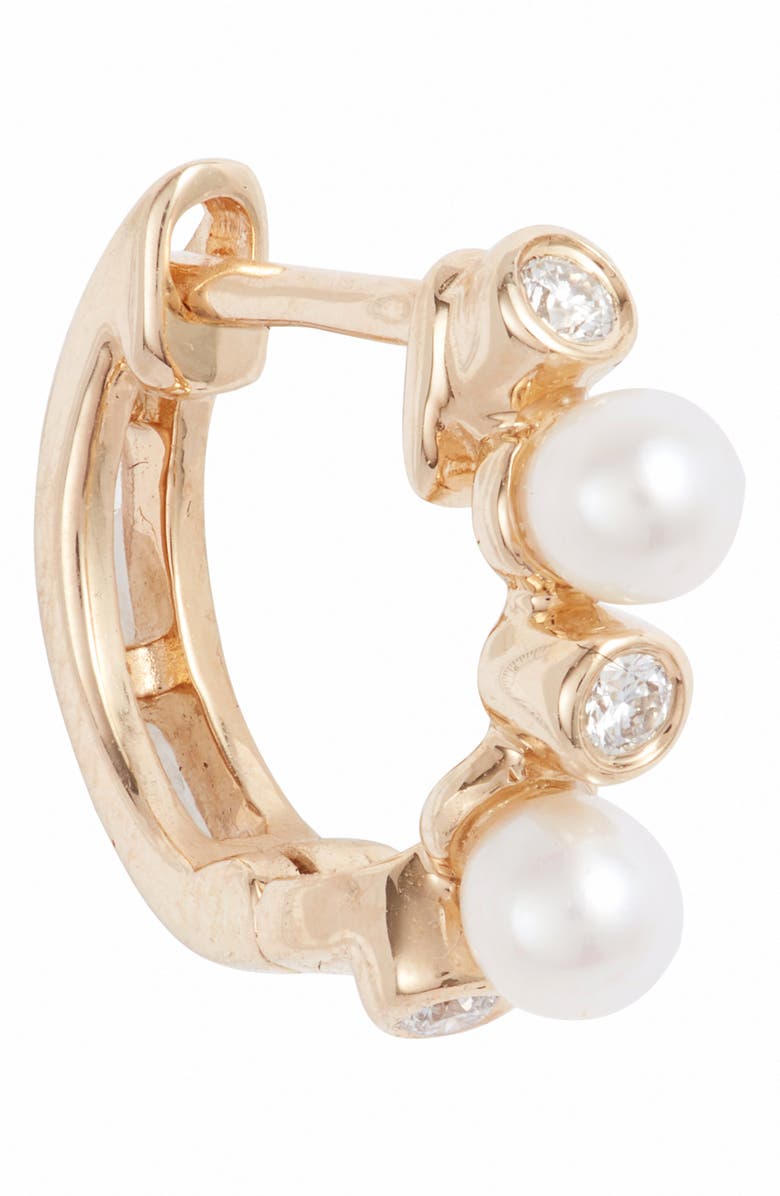 Dana Rebecca Designs Pearl Ivy Diamond Huggie Hoop Earrings, Alternate, color, 