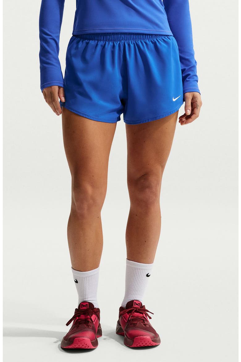 Dri-FIT Mid-Rise 3-Inch Brief-Lined Shorts, Main, color, HYPER ROYAL/ WHITE