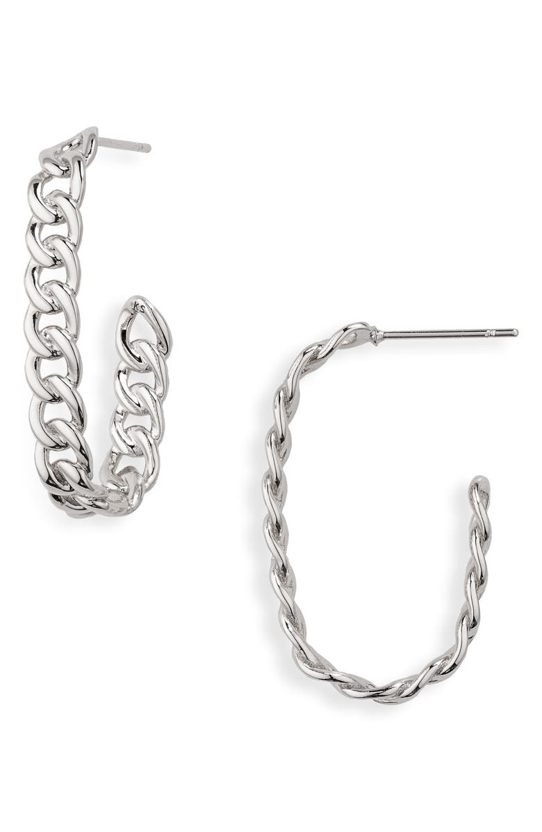 Kendra Scott Grier Link Hoop Earrings, Main, color, 