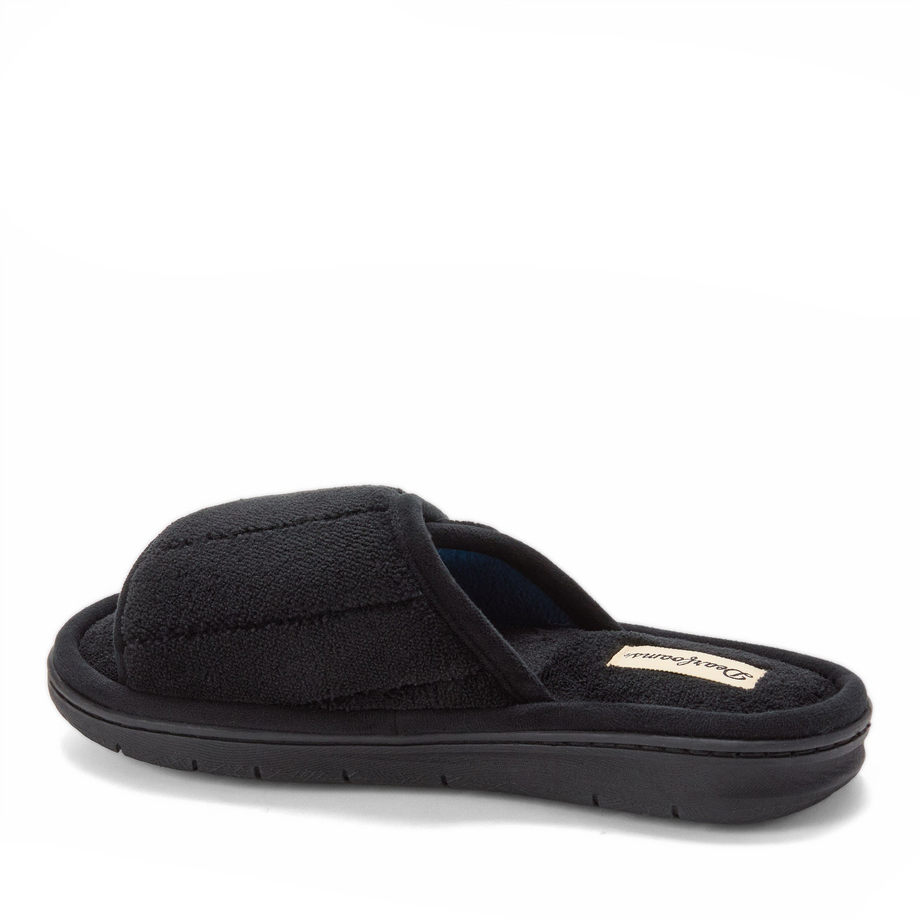 DEARFOAMS Mickey Terry Adjustable Shower Slide Slipper, Alternate, color, Black