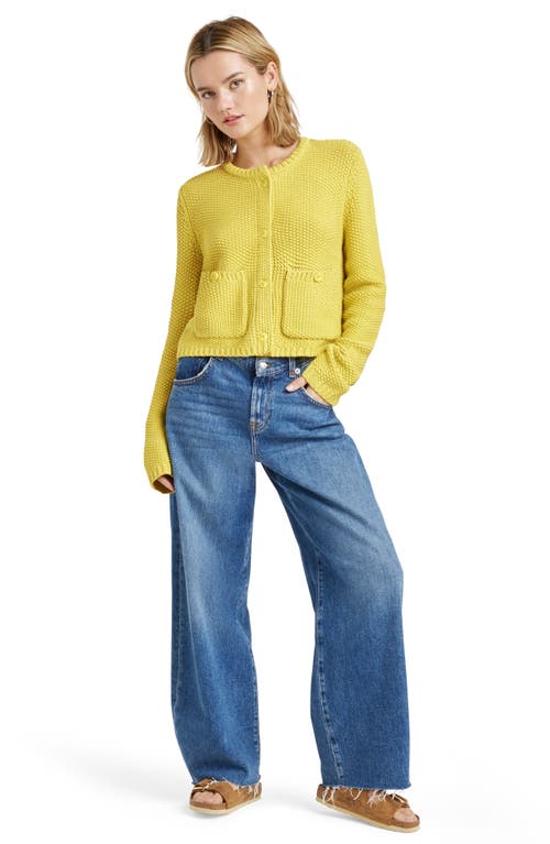 Splendid Andrea Cropped Cardigan Chartreuse In Chartreuse