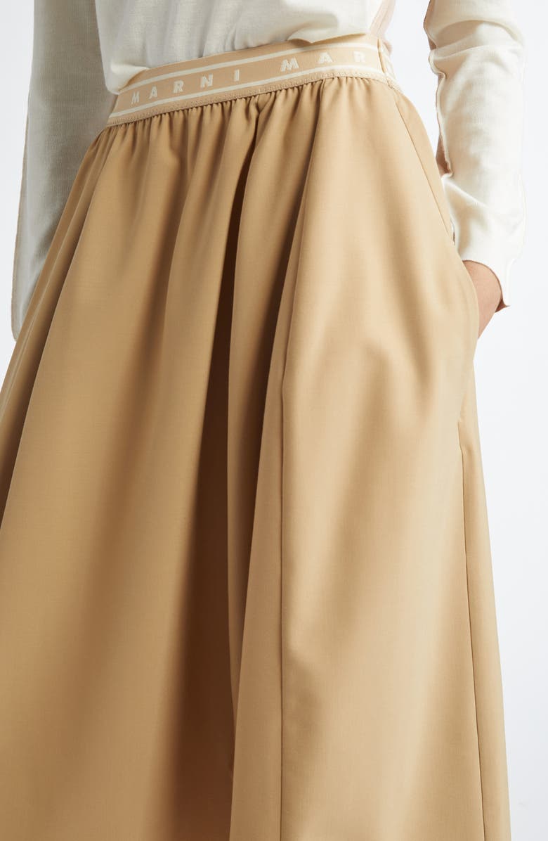 Marni Virgin Wool Midi Skirt, Alternate, color, 