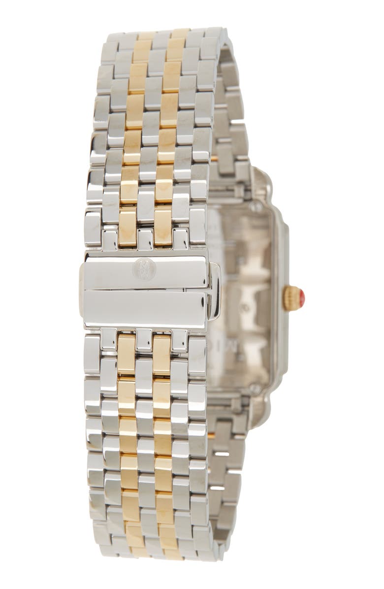 MICHELE Women's Deco Two-Tone Diamond Embellished Bracelet Watch, 20mm x 43mm - 0.52 ctw, Alternate, color, 2T Silver/ Gold