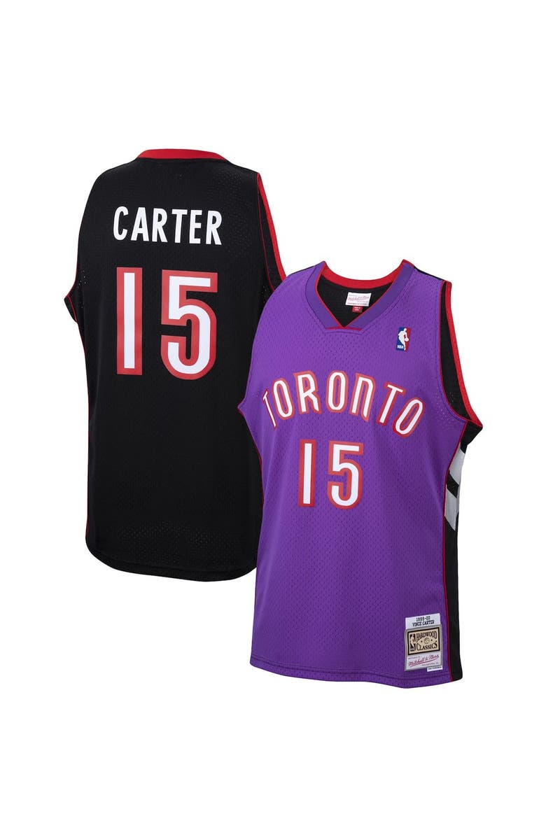 Mitchell & Ness Men's Mitchell & Ness Vince Carter Purple Toronto Raptors 1999/00 Hardwood Classics Swingman Jersey, Main, color, 