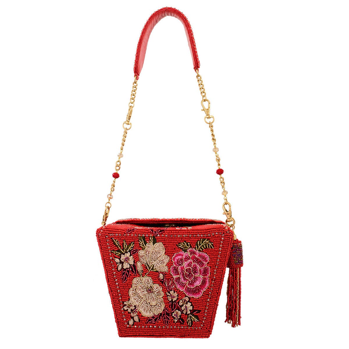 Mary Frances Accessories Scarlet Bloom Crossbody Handbag, Alternate, color, Red