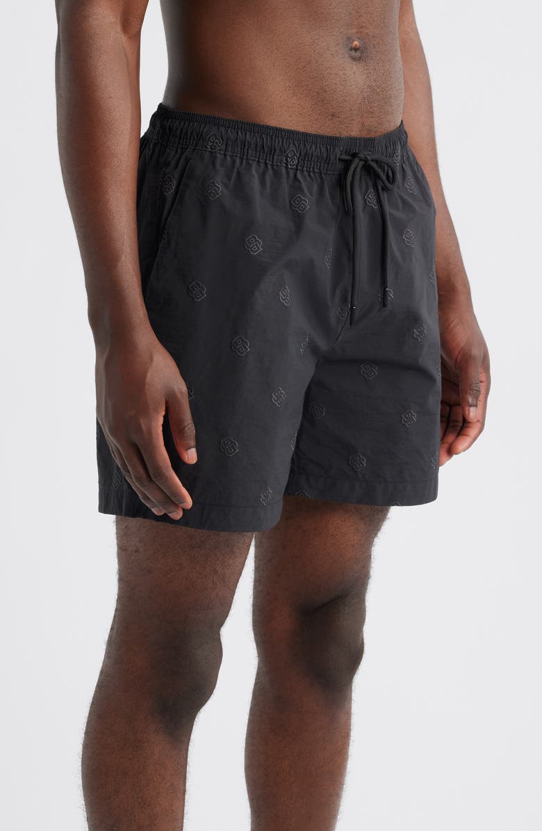 BOSS Jean Swim Trunks, Alternate, color, Black