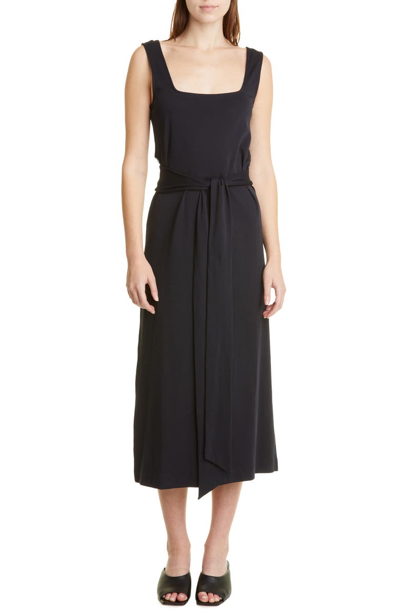 Vince Belted Square Neck Midi Dress, Main, color,