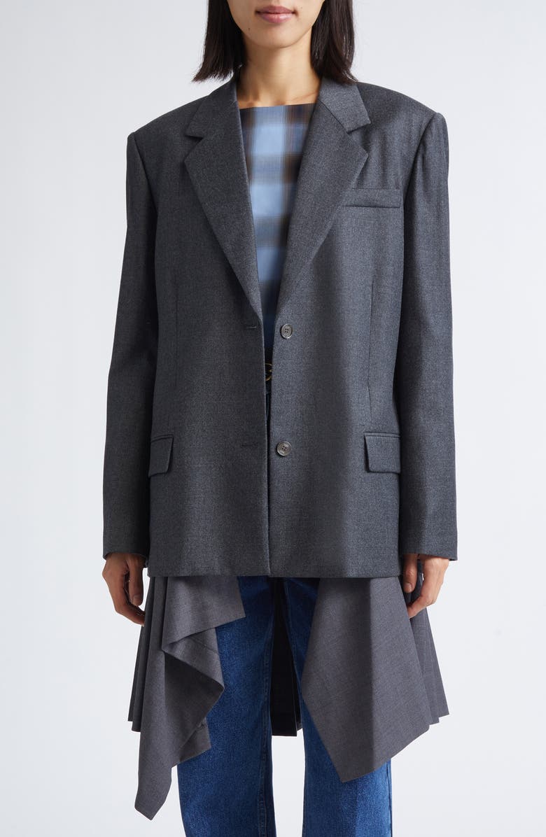 EENK Transformable Single Breasted Wool Blend Blazer, Main, color, Grey Wool Blend