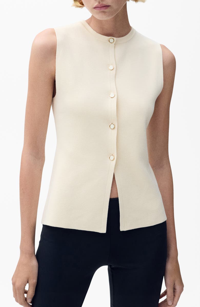 MANGO Matilda Knit Vest, Main, color, Ecru