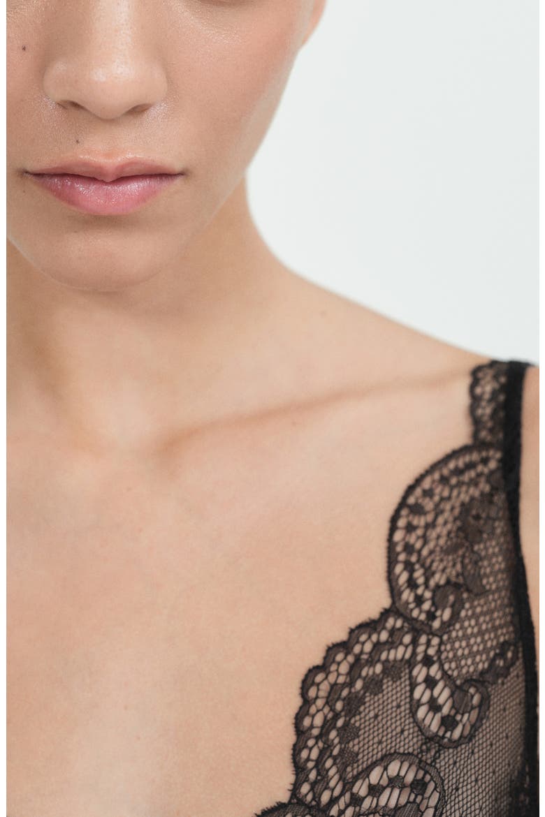 Sheer Guipure Lace Slipdress, Alternate, color, BLACK