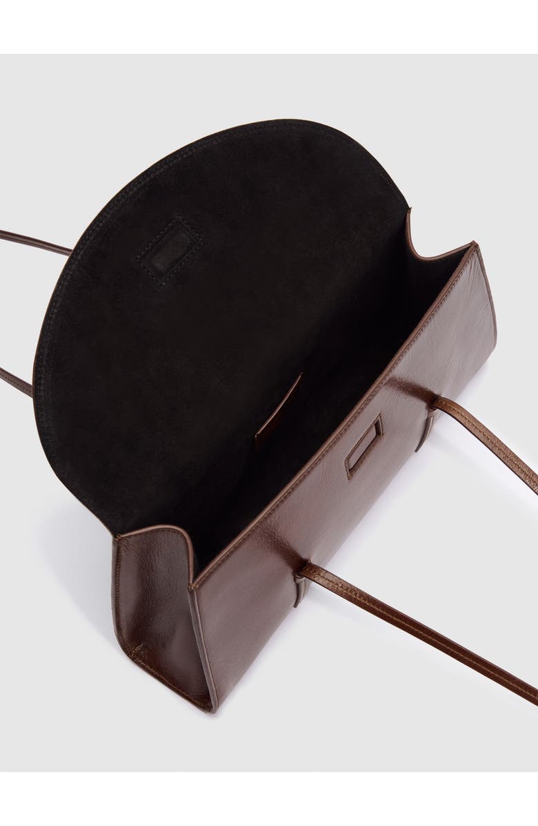 Reformation Elena Leather Shoulder Bag, Alternate, color, Chestnut Leather