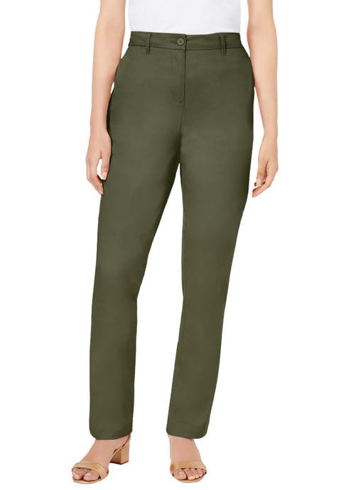 Stretch Cotton Chino Straight Leg Pant (Plus) (Petite & Tall Available)