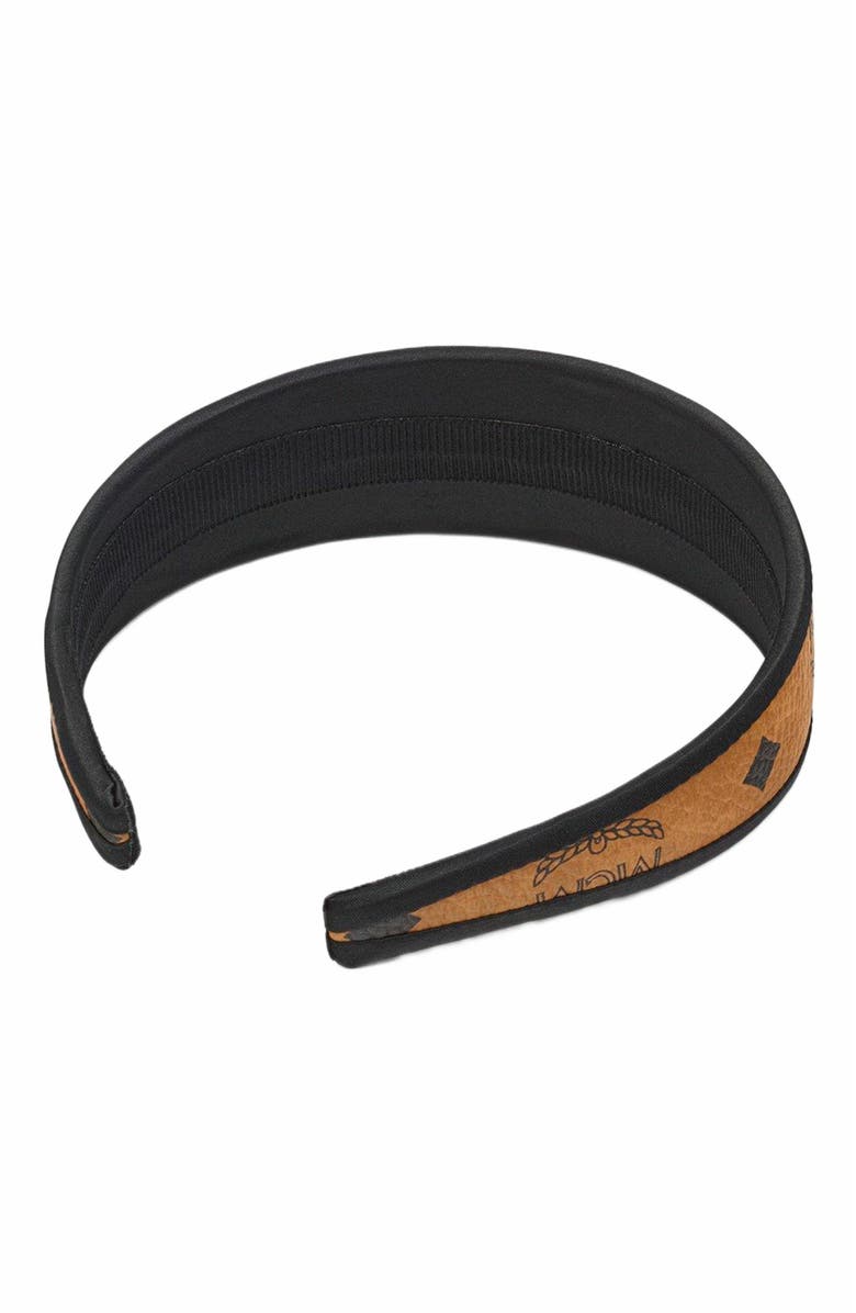 MCM Headband in Visetos, Alternate, color, Cognac