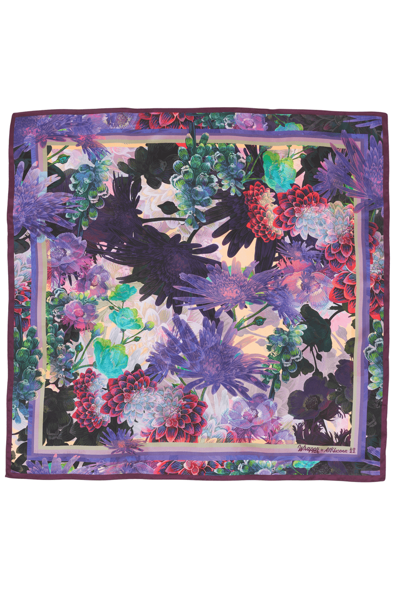 Lilac | 35" Mulberry Silk Furoshiki Gift Wrap by Adam Klassen, Alternate, color, Purple