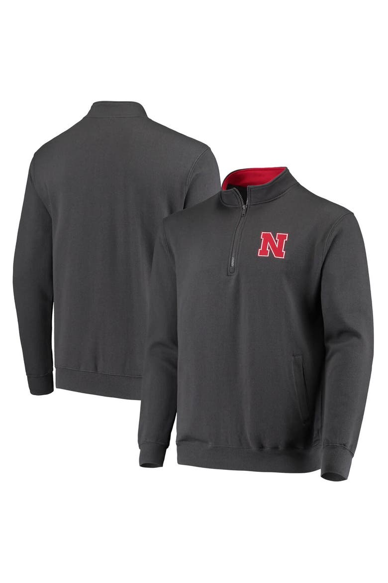 Men's Colosseum Charcoal Nebraska Huskers Tortugas Logo Quarter-Zip Jacket, Main, color, Charcoal