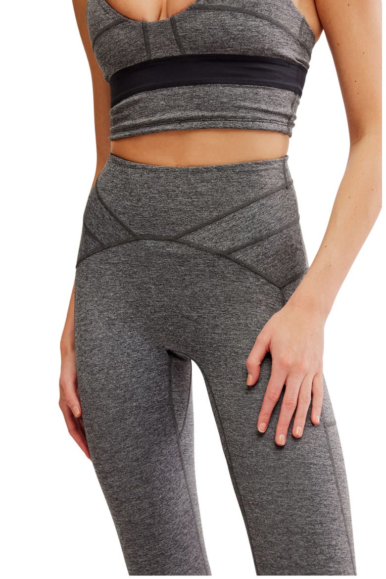 Mountain Blazing Pocket Flare Leggings, Alternate, color, BLACK HEATHER