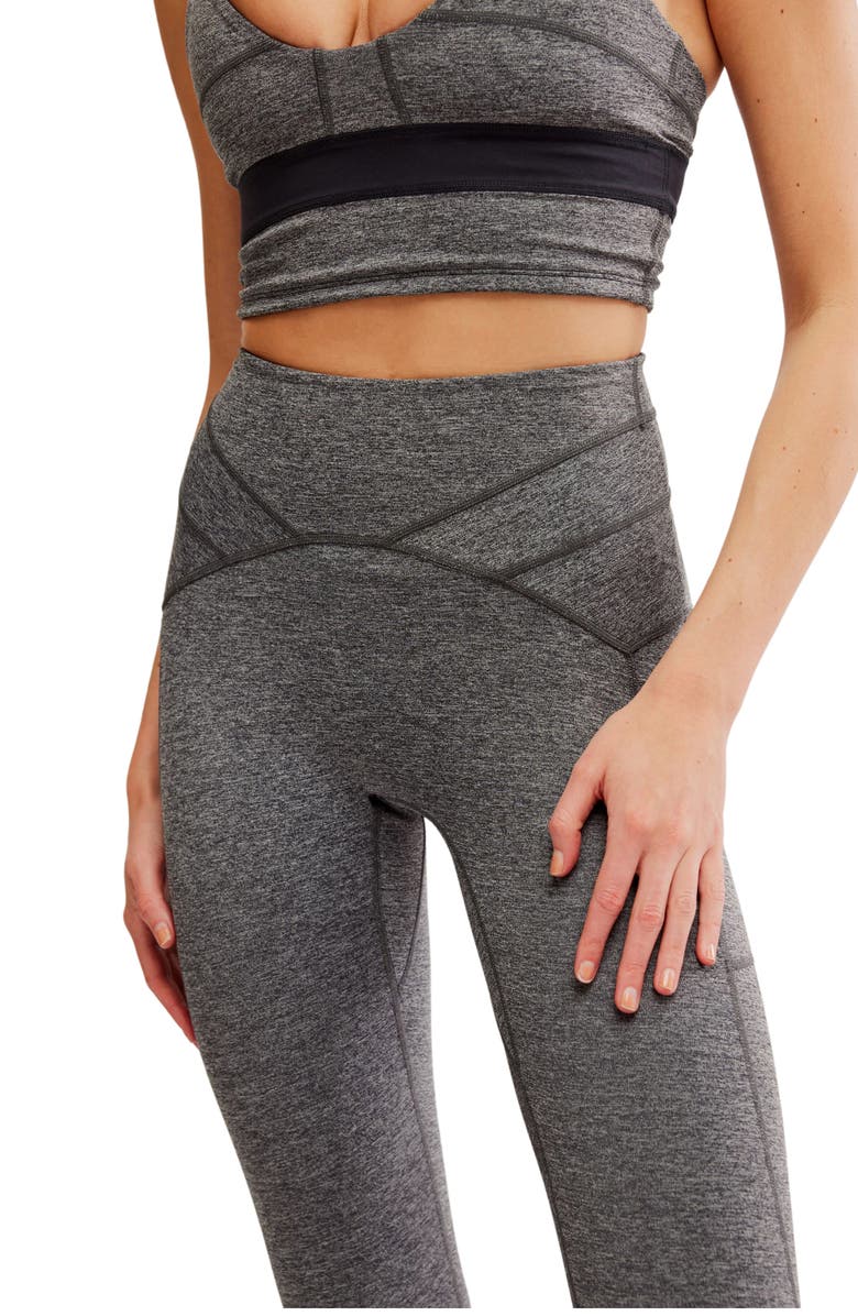 Free People Mountain Blazing Pocket Flare Leggings, Alternate, color, Black Heather