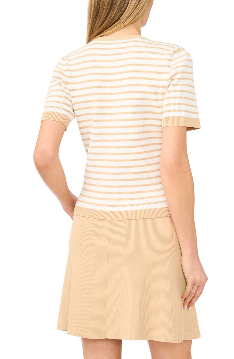 Halogen<sup>®</sup> Stripe Short Sleeve Cardigan, Alternate, color, 