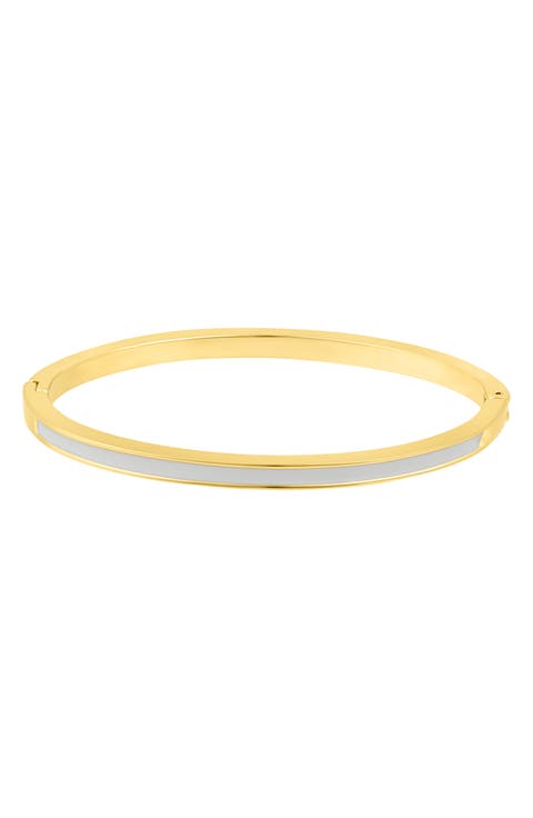 White Enamel Cuff Bracelet
