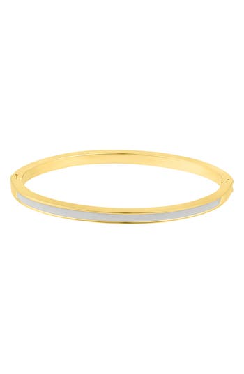 Adornia White Enamel Cuff Bracelet In White