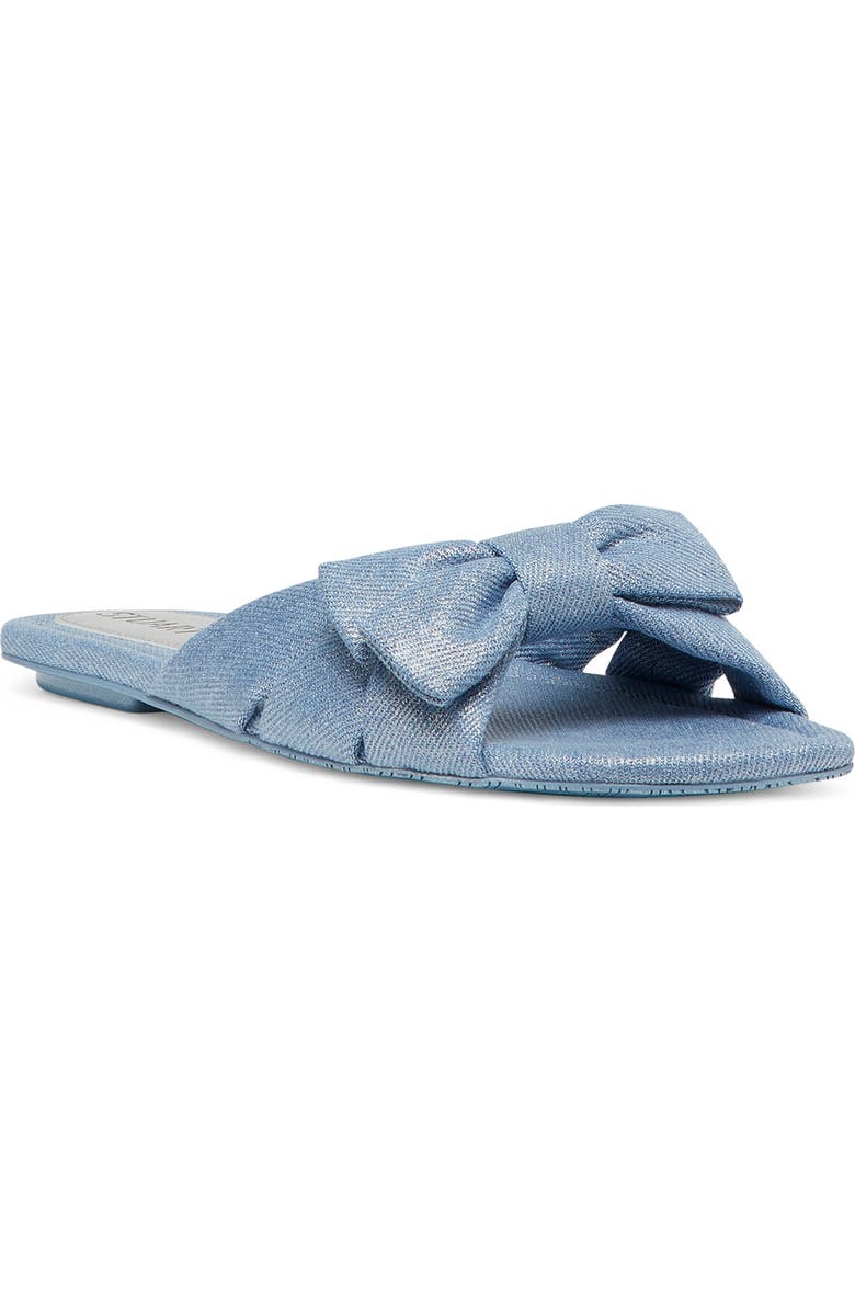 Stuart Weitzman Sofia Bow Slide Sandal, Main, color, Silver