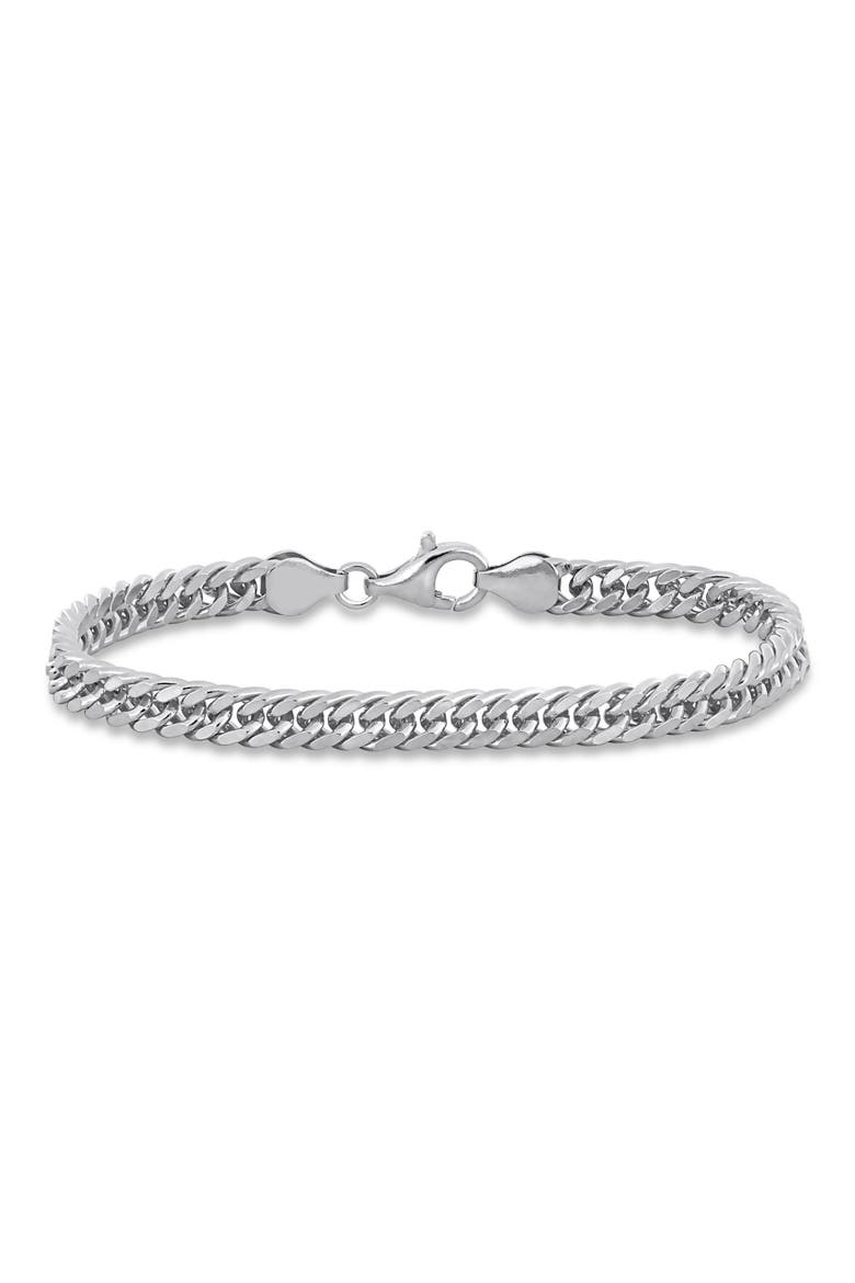 5.5mm Double Curb Link Chain Bracelet, Main, color, SILVER