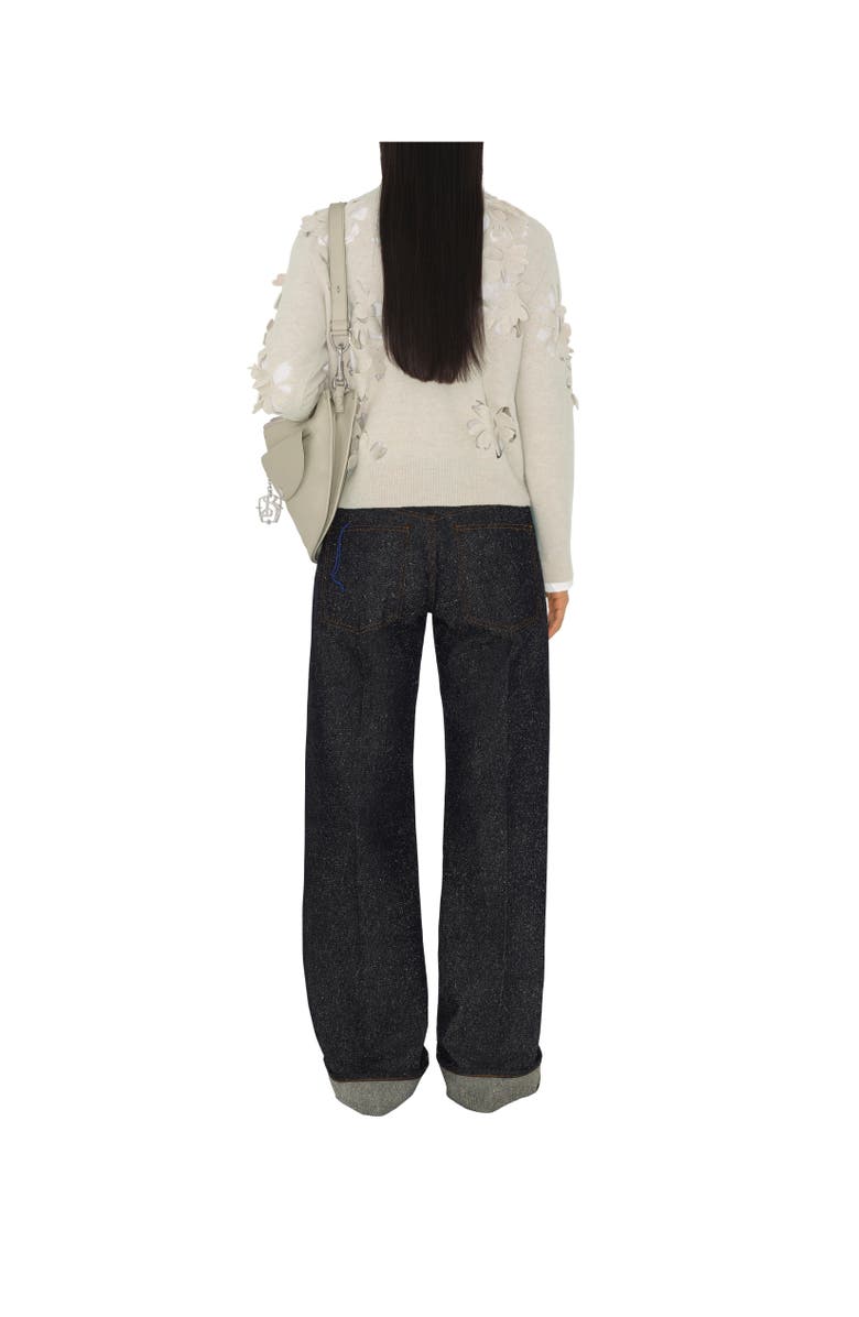 Burberry Cutout Daisy Wool Sweater, Alternate, color, 