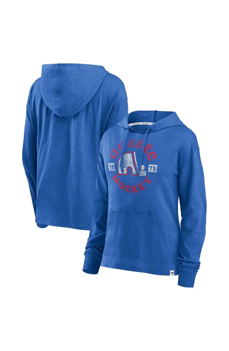 FANATICS Women's Fanatics Branded Royal Quebec Nordiques Heritage Salvation Waffle Pullover Hoodie, Main, color, 