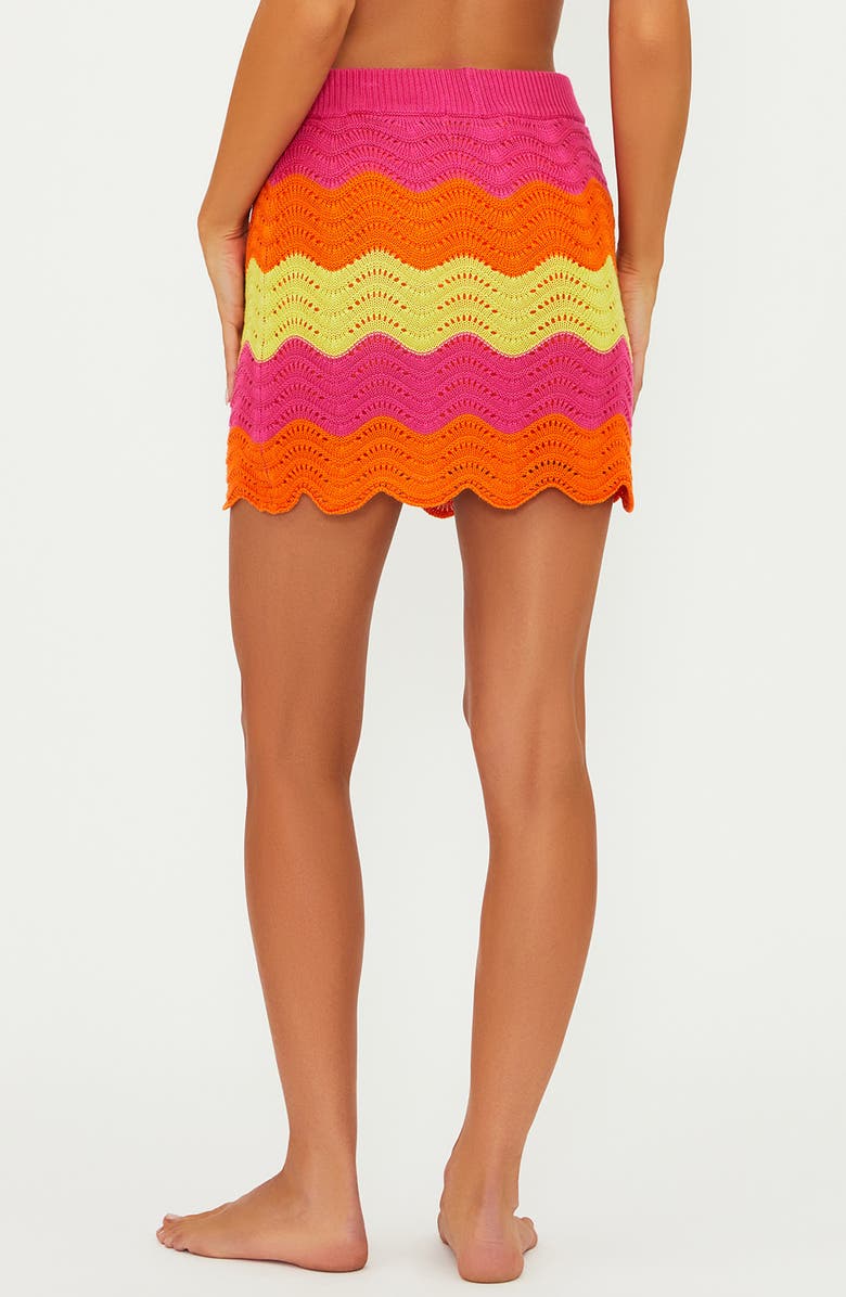 Beach Riot Bali Colorblock Wavy Stripe Cover-Up Miniskirt, Alternate, color, Soleil Wave