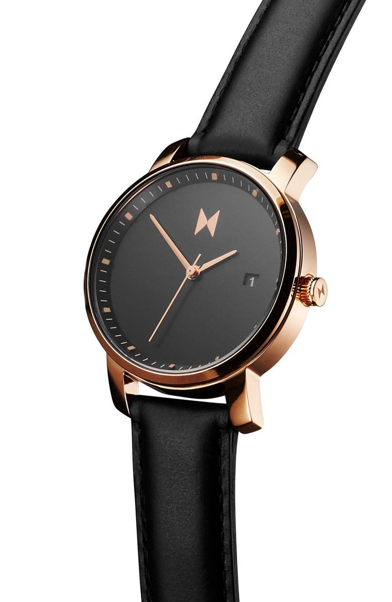 MVMT WATCHES MVMT Leather Strap Watch, 38mm, Alternate, color,