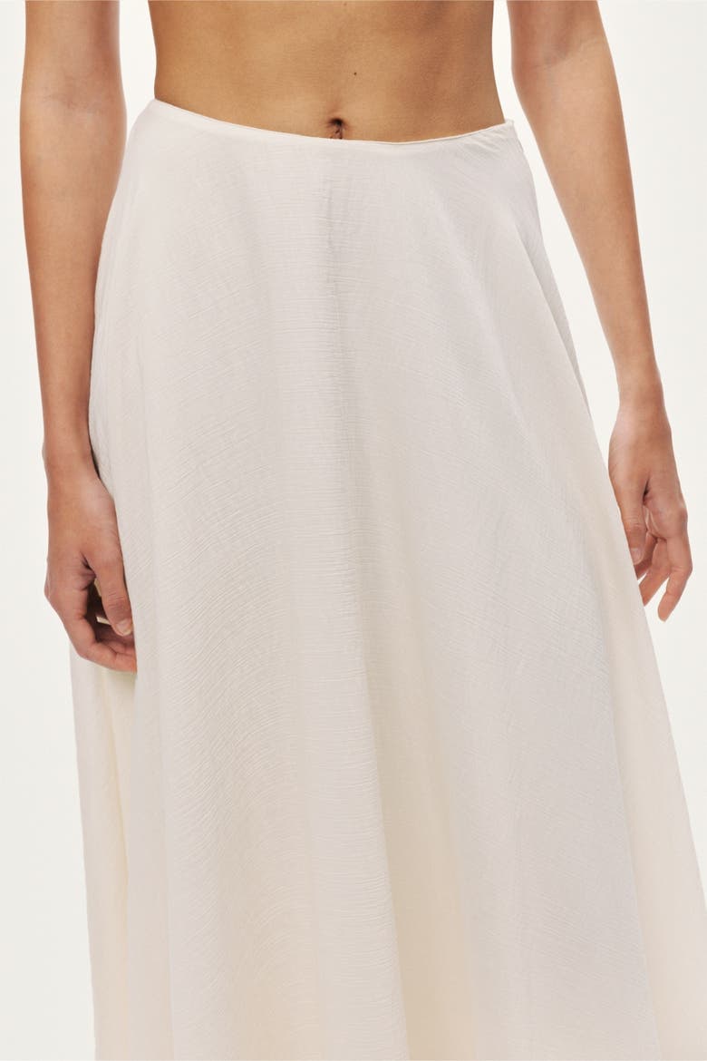 Flowy High-Waisted Midi Skirt, Alternate, color, Ivory