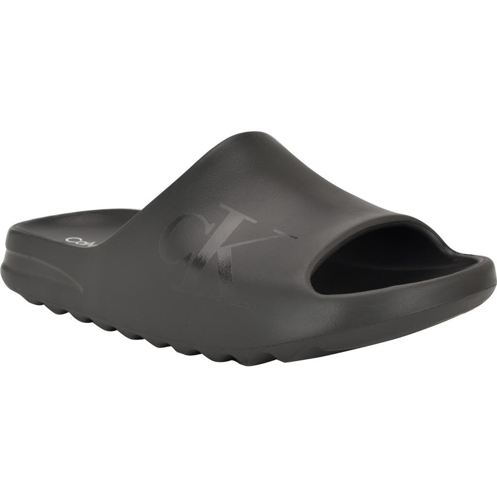 Calvin Klein Olin Slide Sandal In Dark Grey