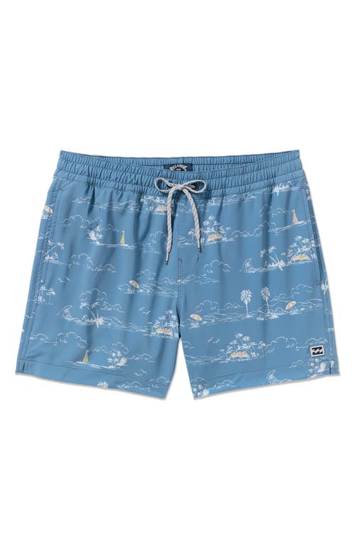 Billabong Lineup Layback Swim Trunks In Blue
