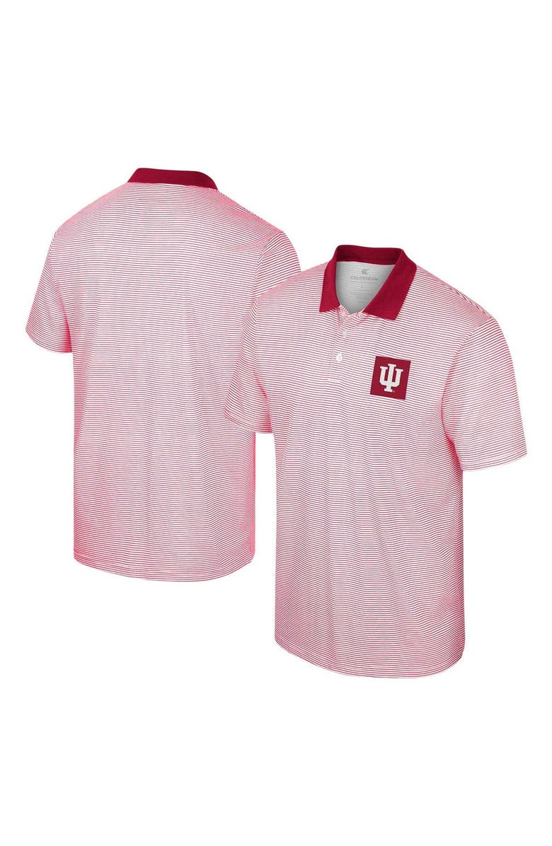 COLOSSEUM Men's Colosseum White Indiana Hoosiers Print Stripe Polo, Main, color, White