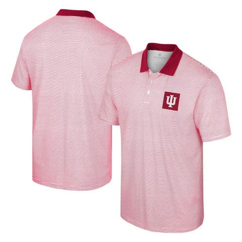 Men's Colosseum White Indiana Hoosiers Print Stripe Polo