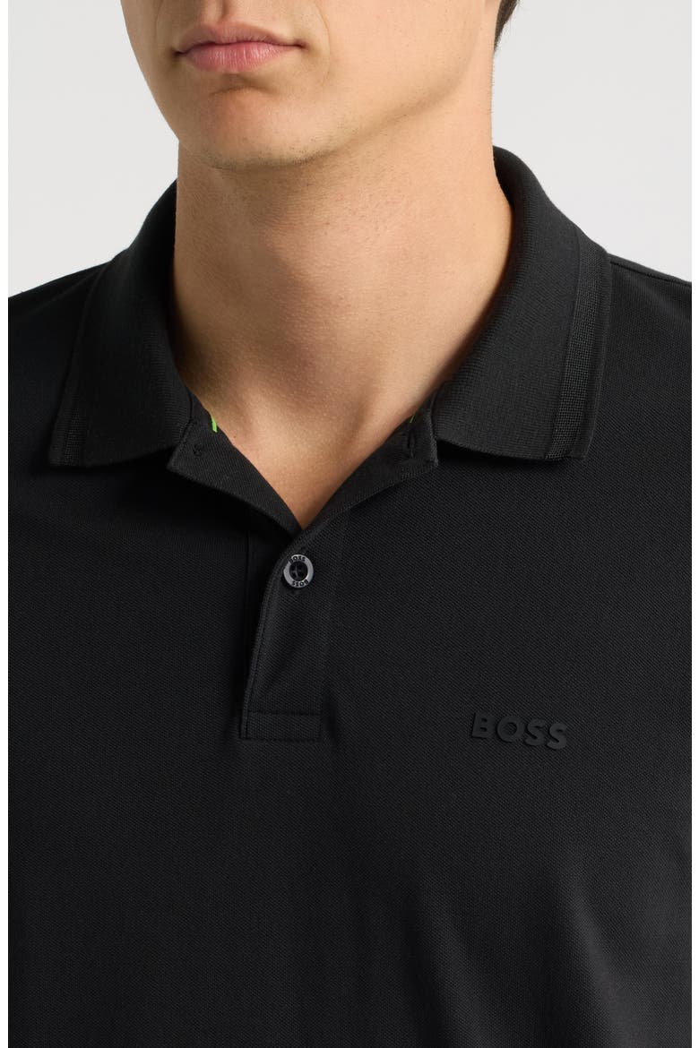 Pio Piqué Pima Cotton Polo, Alternate, color, BLACK