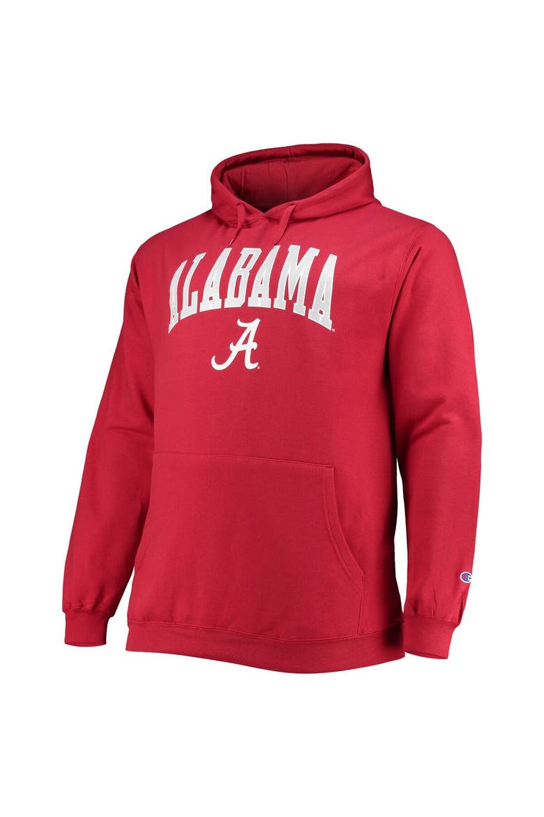 Men's Champion Crimson Alabama Crimson Tide Big & Tall Arch Over Logo Powerblend Pullover Hoodie, Alternate, color, Crimson