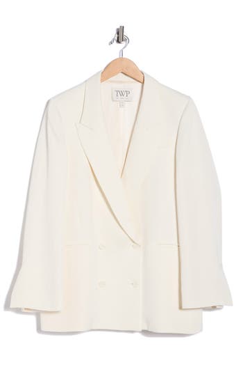 Twp Tabitha Double Breasted Stretch Blazer In White