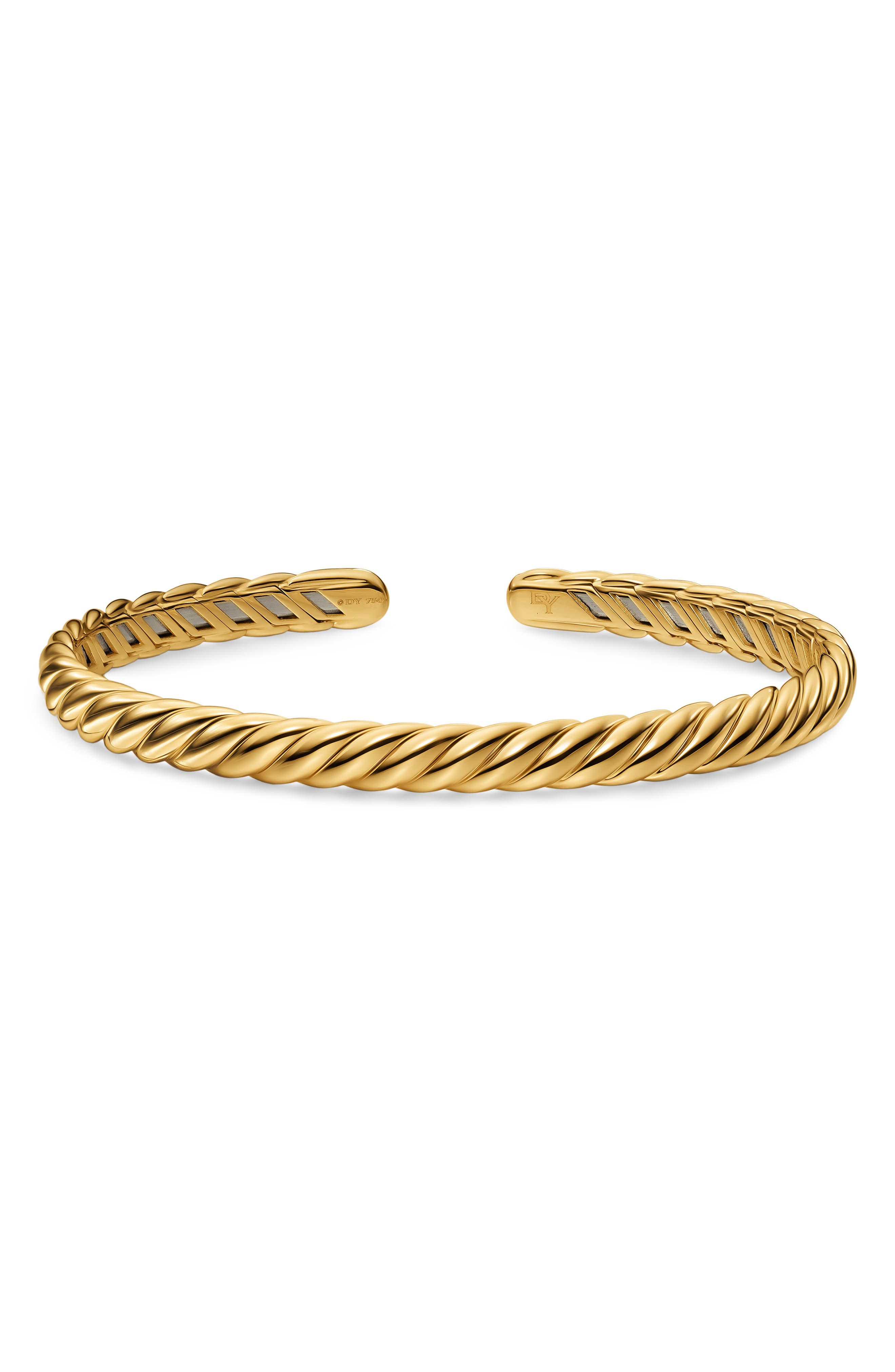 David Yurman Sculpted Cable Flex Bracelet in 18K Yellow Gold, 5mm ...