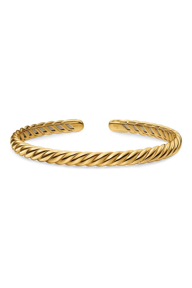 Sculpted Cable Flex Bracelet in 18K Yellow Gold, 5mm, Alternate, color, GOLD