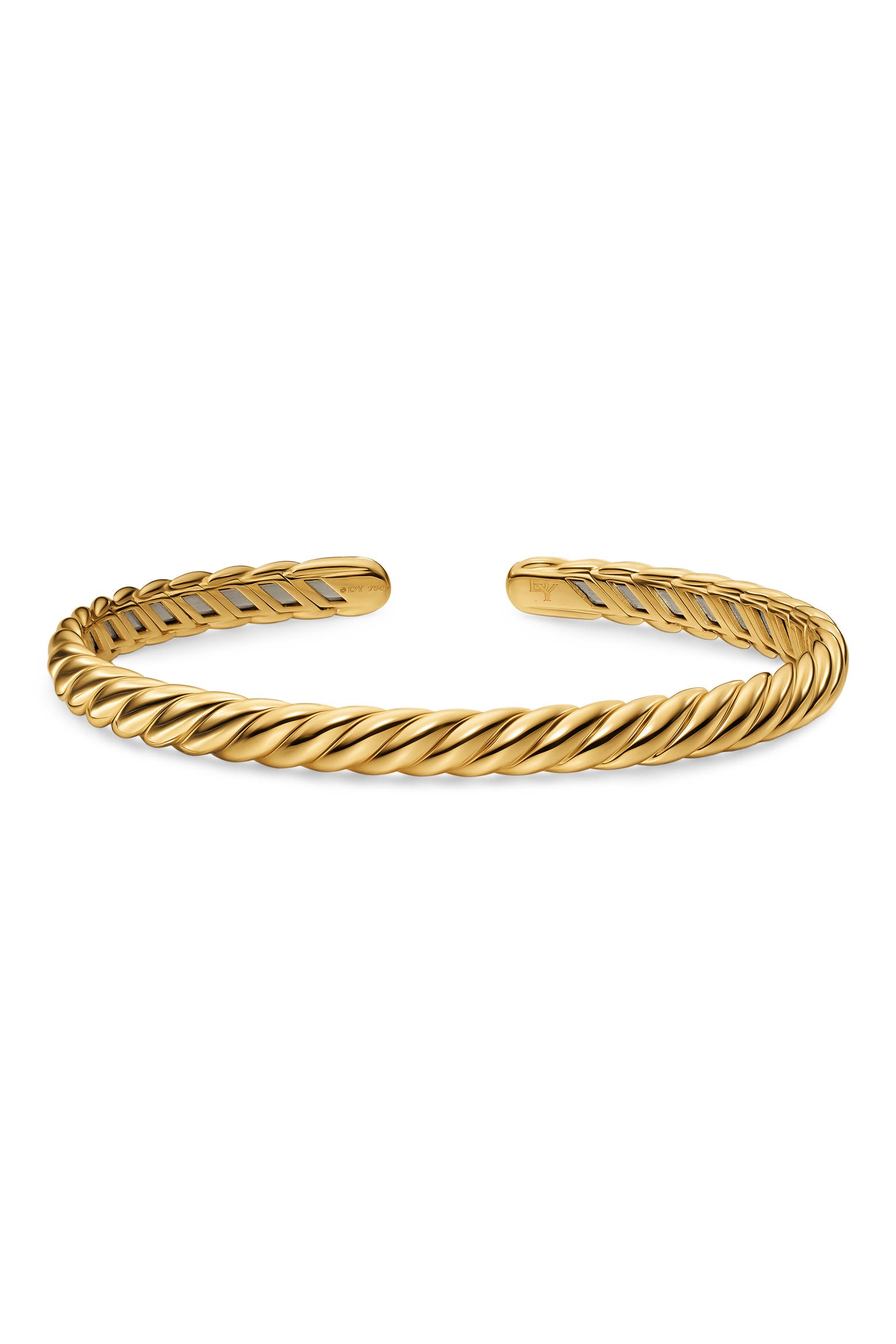 Undulating Gold David Yurman Sculpted Cable Flex Bracelet in 18K Yellow Gold, 5mm ...