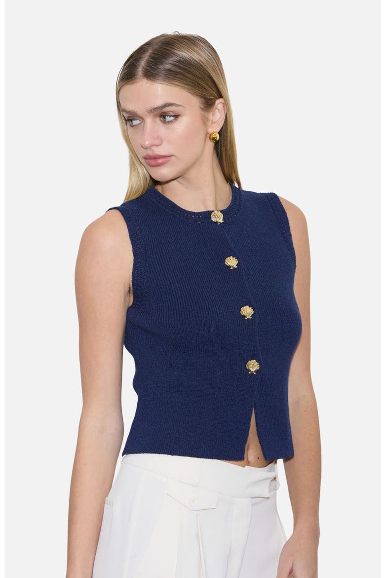 Button Up Knit Vest, Alternate, color, NAVY