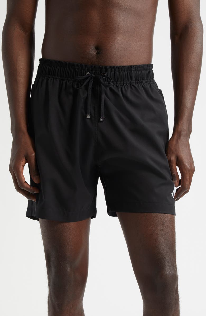 AMIRI Core Logo Swim Trunks, Main, color, Black