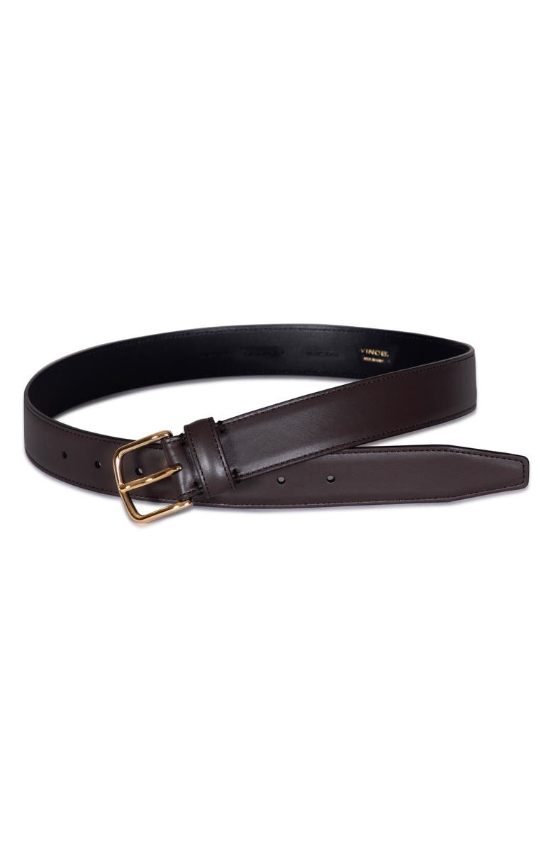 Vince Stitched Leather Belt, Alternate, color, 
