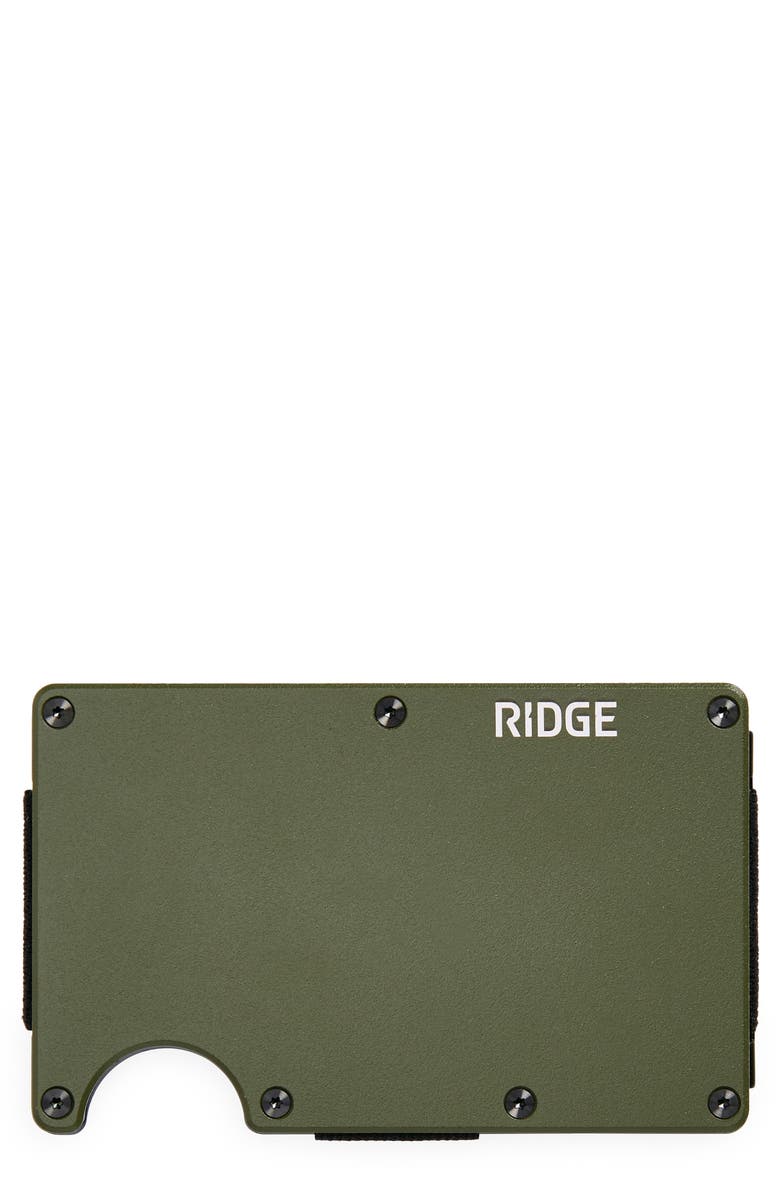 the Ridge RFID-Blocking Aluminum Money Clip Wallet, Main, color, Matte Olive